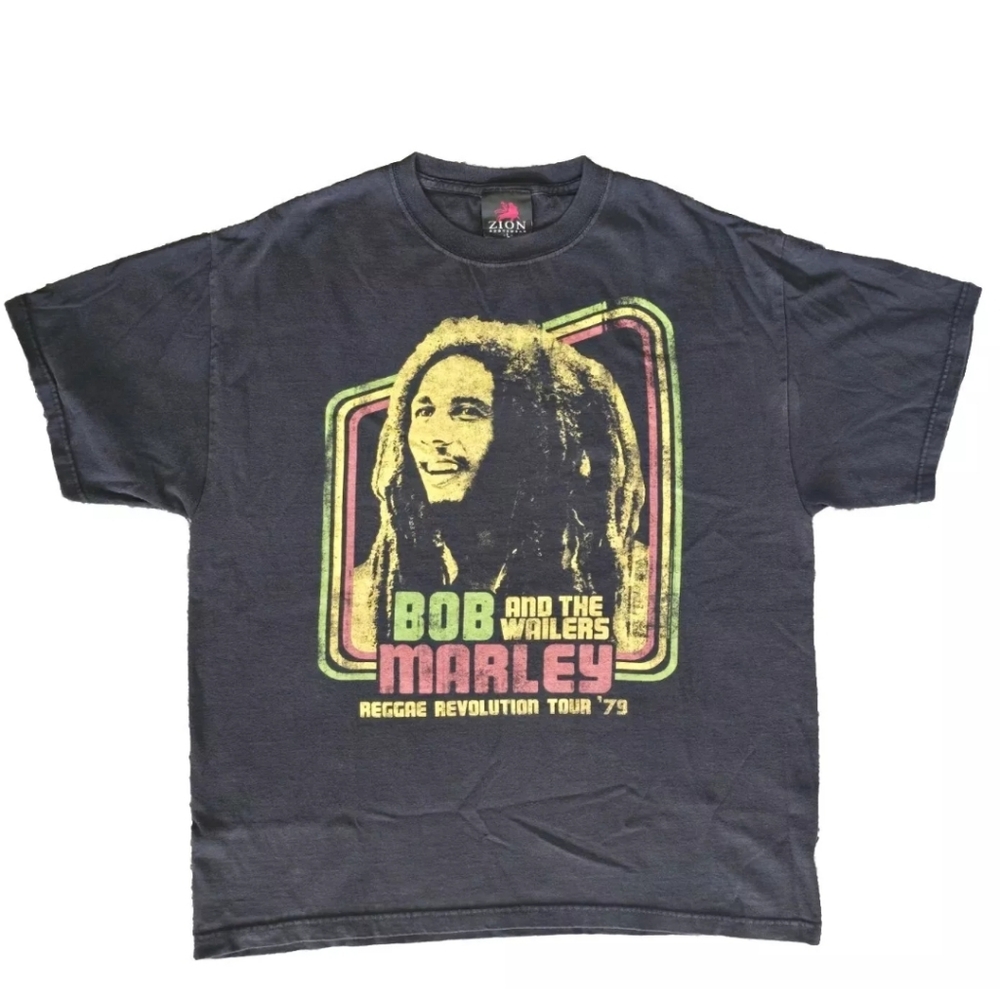 Bob Marley "Reggae Revolution Tour '79" Men's Size Large Black T-Shirt